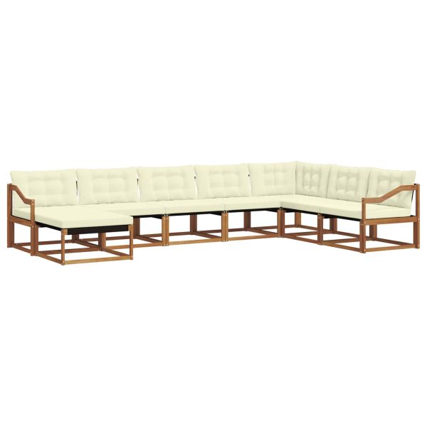 Комплект дивани за открито 24 pcs Натурален и Крема