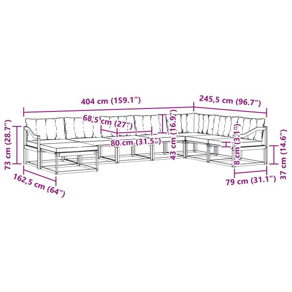 Комплект дивани за открито 24 pcs Естествено и черно