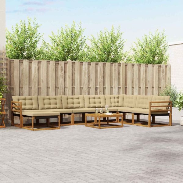 Комплект дивани за открито 25 pcs Натурален и Бежов