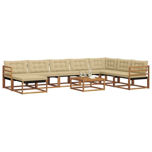 Комплект дивани за открито 25 pcs Натурален и Бежов