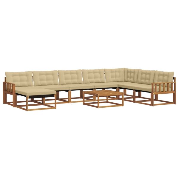 Комплект дивани за открито 25 pcs Натурален и Бежов