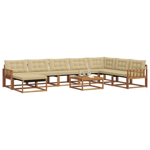 Комплект дивани за открито 25 pcs Натурален и Бежов