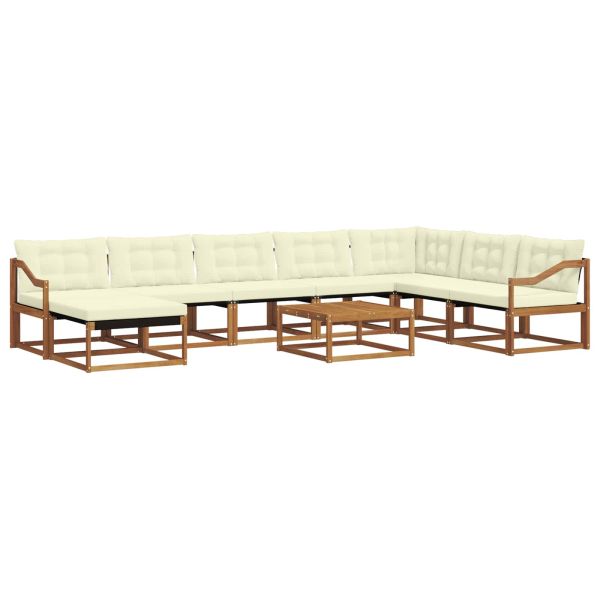 Комплект дивани за открито 25 pcs Натурален и Крема