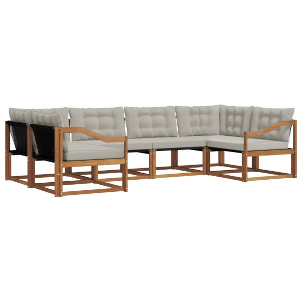 Комплект дивани за открито 6 pcs Естествено и светло сиво