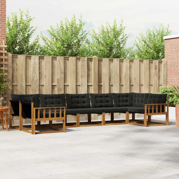 Комплект дивани за открито 7 pcs Естествено и черно