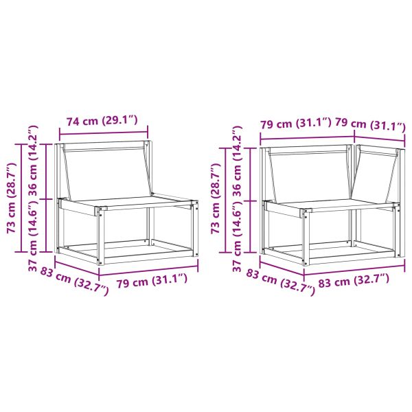 Комплект дивани за открито 9 pcs Натурален и Бежов
