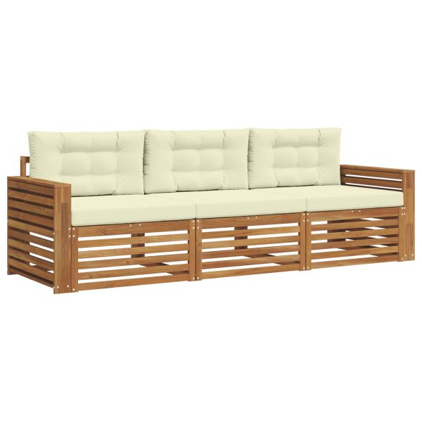 Комплект дивани за открито 3 pcs Натурален и Крема