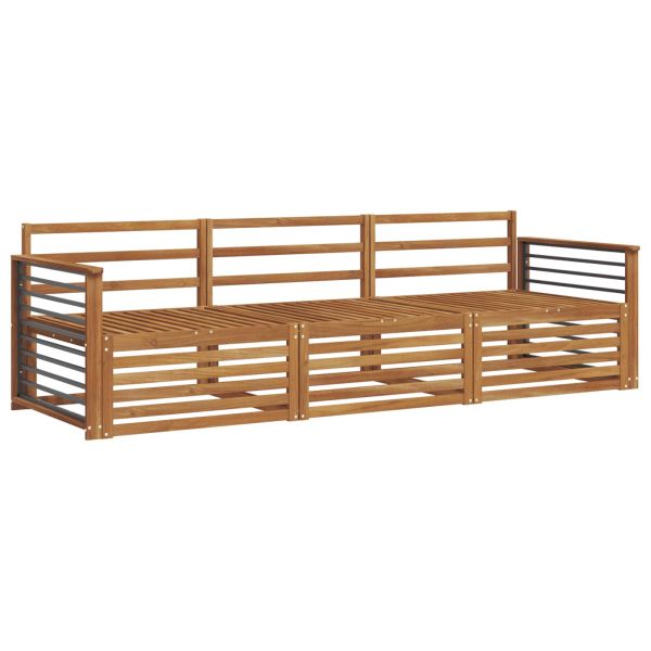 Комплект дивани за открито 3 pcs Естествен