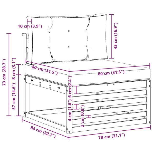 Комплект дивани за открито 3 pcs Натурален и Крема