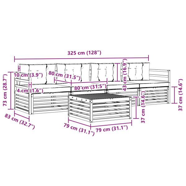 Комплект дивани за открито 5 pcs Натурален и Бежов