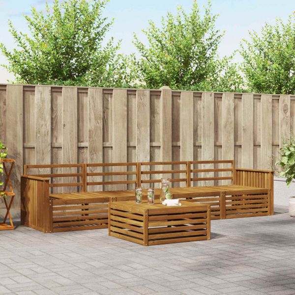 Комплект дивани за открито 5 pcs Естествен