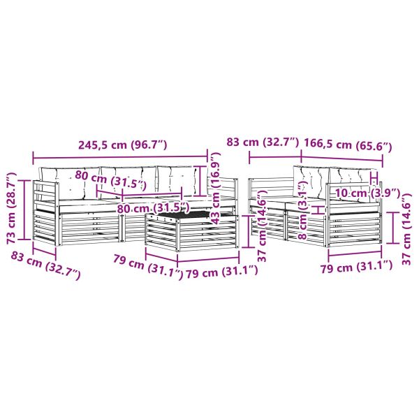 Комплект дивани за открито 6 pcs Естествено и светло сиво