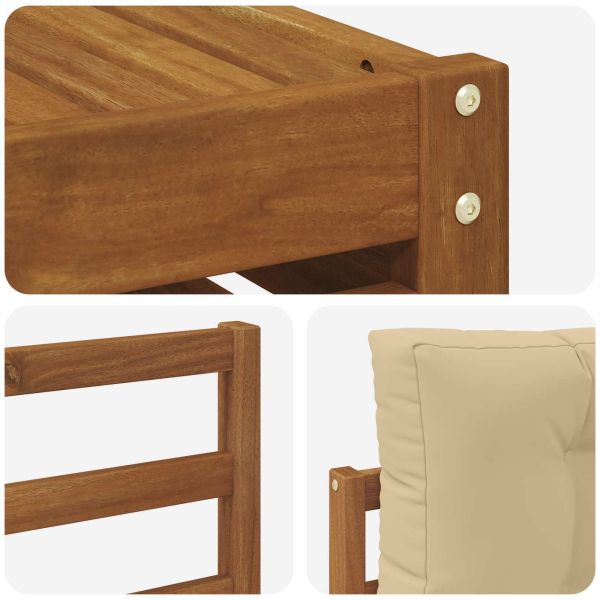 Комплект дивани за открито 6 pcs Натурален и Бежов