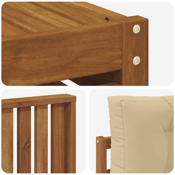 Комплект дивани за открито 6 pcs Натурален и Бежов