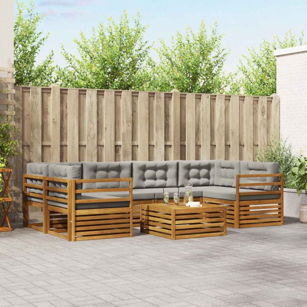 Комплект дивани за открито 21 pcs Естествено и светло сиво