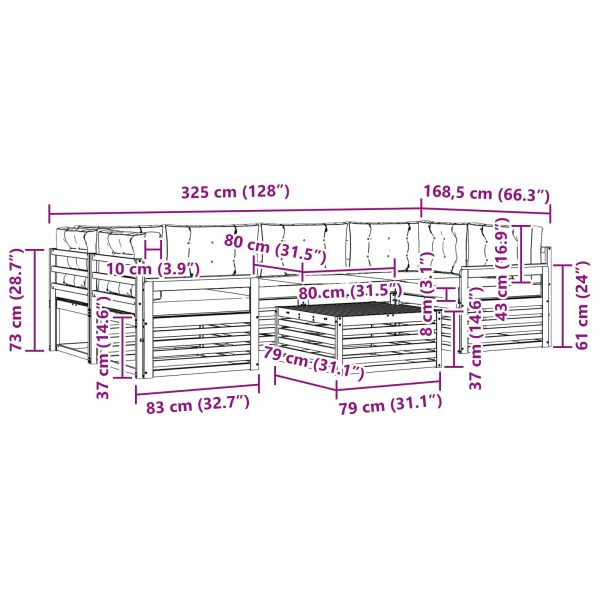 Комплект дивани за открито 21 pcs Естествено и светло сиво