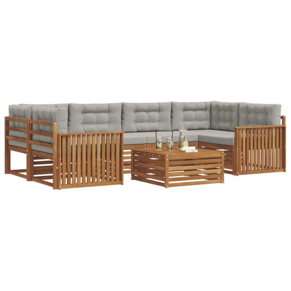 Комплект дивани за открито 7 pcs Естествено и светло сиво