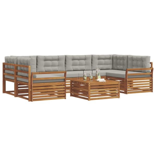 Комплект дивани за открито 21 pcs Естествено и светло сиво