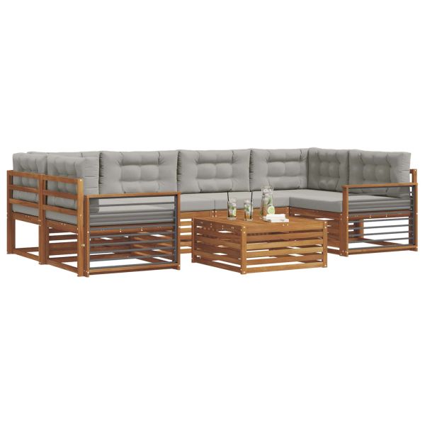 Комплект дивани за открито 7 pcs Естествено и светло сиво