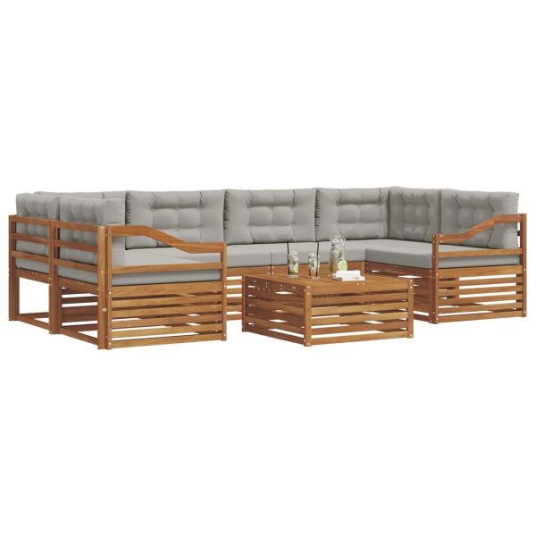 Комплект дивани за открито 7 pcs Естествено и светло сиво