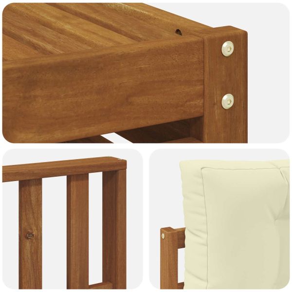 Комплект дивани за открито 8 pcs Натурален и Крема