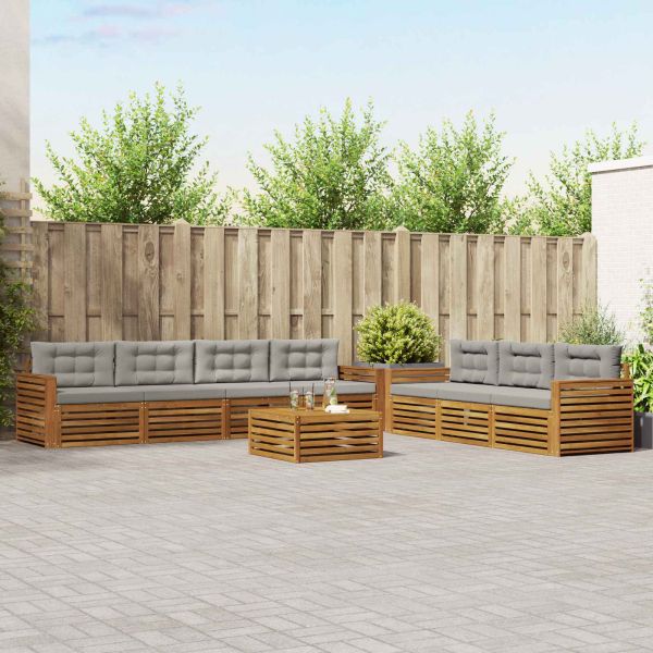 Комплект дивани за открито 8 pcs Естествено и светло сиво