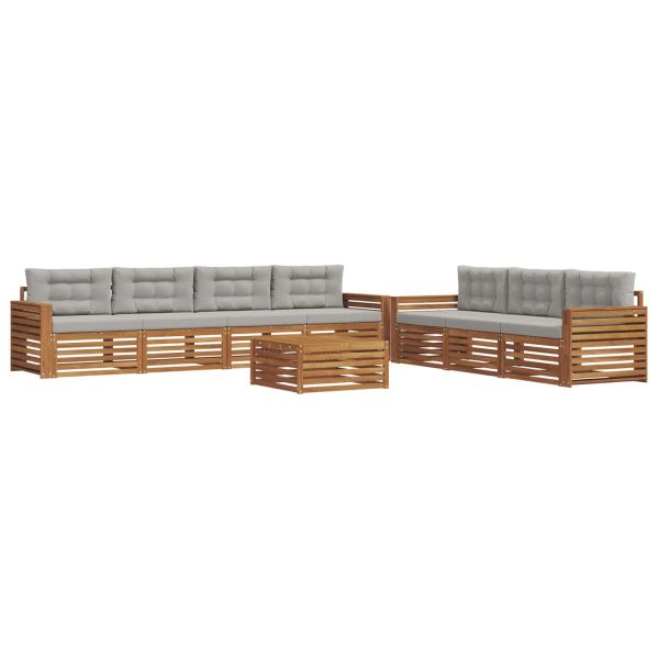 Комплект дивани за открито 8 pcs Естествено и светло сиво