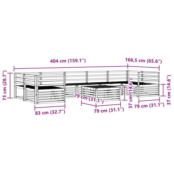 Комплект дивани за открито 8 pcs Естествен