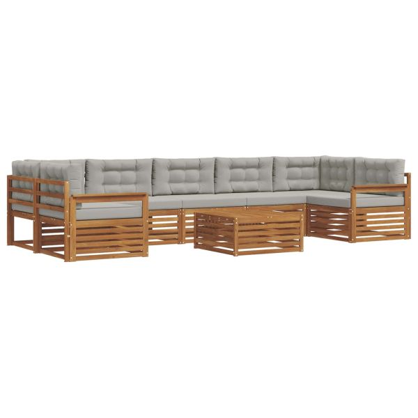 Комплект дивани за открито 8 pcs Естествено и светло сиво