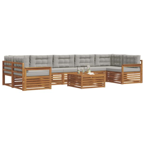 Комплект дивани за открито 8 pcs Естествено и светло сиво