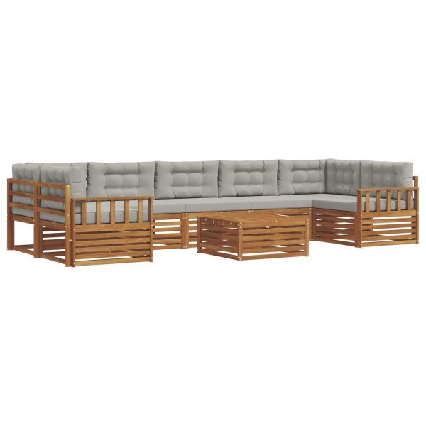 Комплект дивани за открито 8 pcs Естествено и светло сиво