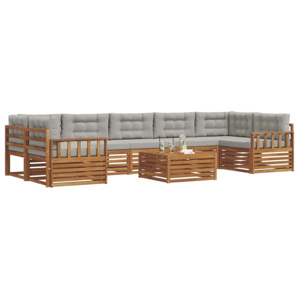 Комплект дивани за открито 8 pcs Естествено и светло сиво