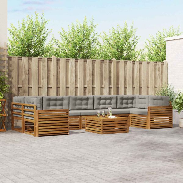 Комплект дивани за открито 24 pcs Естествено и светло сиво