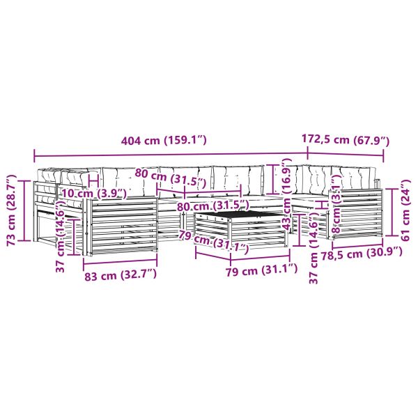 Комплект дивани за открито 24 pcs Естествено и светло сиво