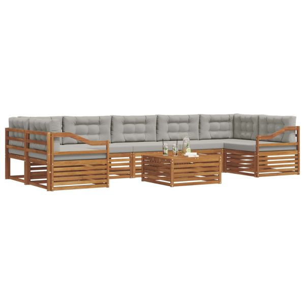 Комплект дивани за открито 8 pcs Естествено и светло сиво