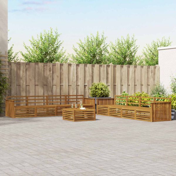 Комплект дивани за открито 9 pcs Естествен