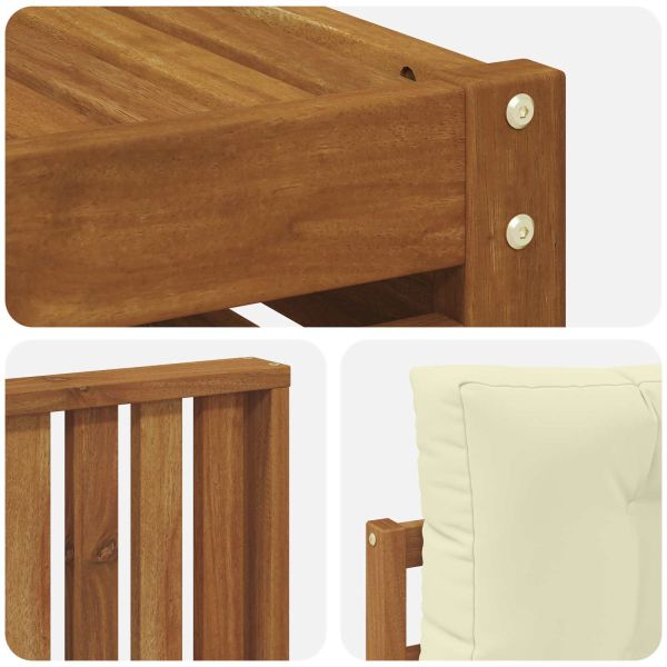 Комплект дивани за открито 9 pcs Натурален и Крема