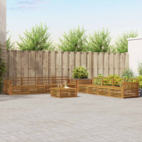 Комплект дивани за открито 9 pcs Естествен