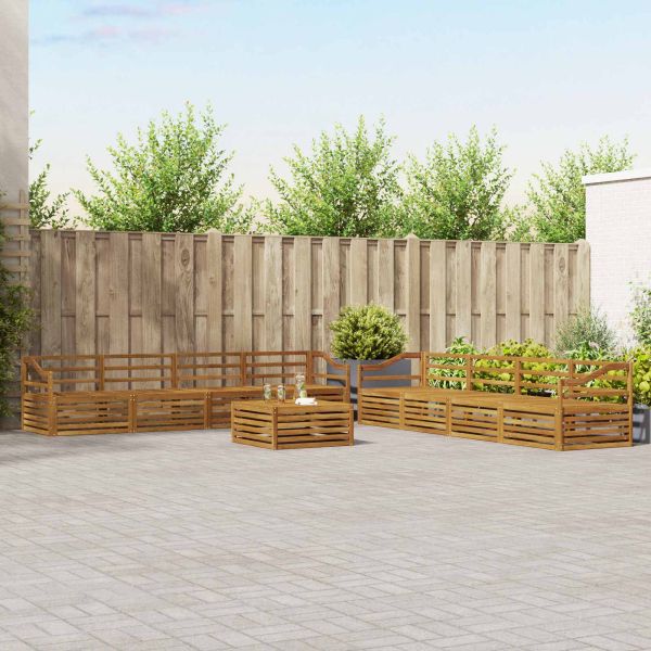 Комплект дивани за открито 9 pcs Естествен