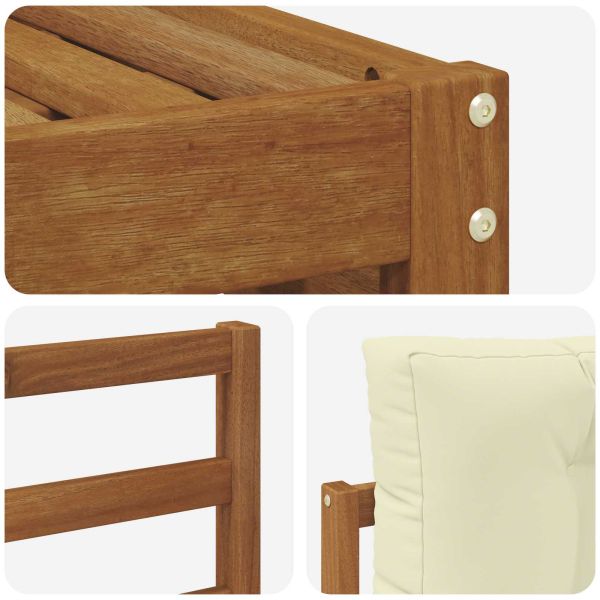 Комплект дивани за открито 4 pcs Натурален и Крема