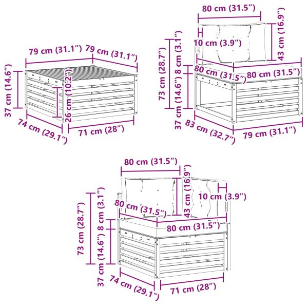 Комплект дивани за открито 4 pcs Натурален и Крема