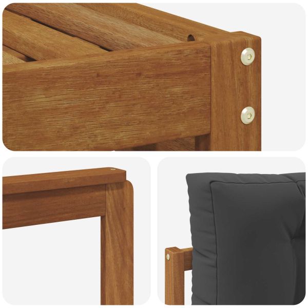 Комплект дивани за открито 4 pcs Натурален и Антрацит