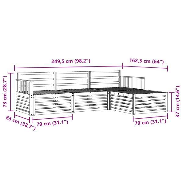 Комплект дивани за открито 4 pcs Естествен