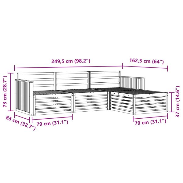 Комплект дивани за открито 4 pcs Естествен