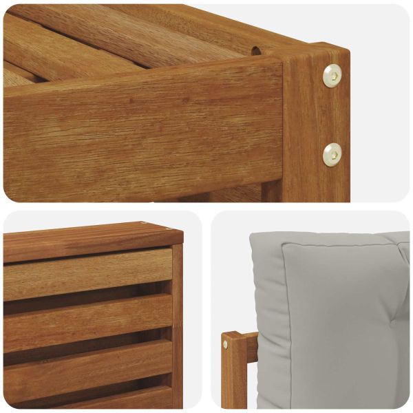 Комплект дивани за открито 4 pcs Естествено и светло сиво