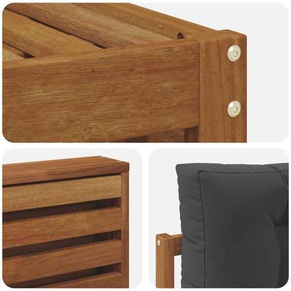 Комплект дивани за открито 4 pcs Натурален и Антрацит