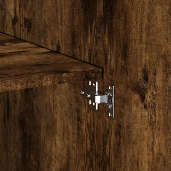 Шкаф за съхранение, опушен дъб, 70x42,5x225 см, инженерно дърво