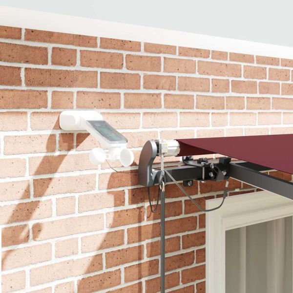 Автоматично прибираща се тента с LED, бордо, 300x250 см