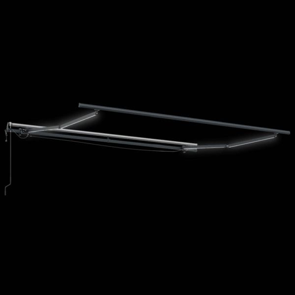 Автоматично прибираща се тента с LED, бордо, 300x250 см