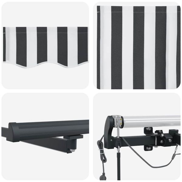 Автоматично прибираща се тента с LED антрацит и бял 300x250 см